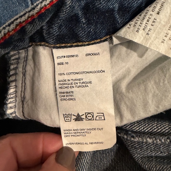 Tommy Hilfiger Vintage Y2K Denim Maxi Skirt Front Slit Exposed Buttons Size 10 - Picture 9 of 11